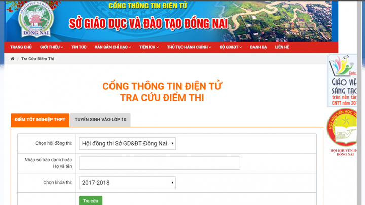 Tra cứu điểm thi vào lớp 10 năm 2018 ở Đồng Nai - 1