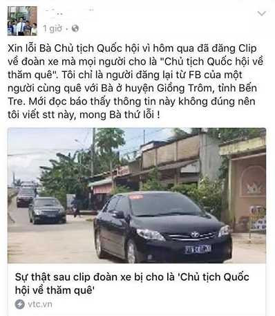 Đăng clip sai sự thật, hàng loạt facebooker gỡ bài và xin lỗi Chủ tịch Quốc hội - 1