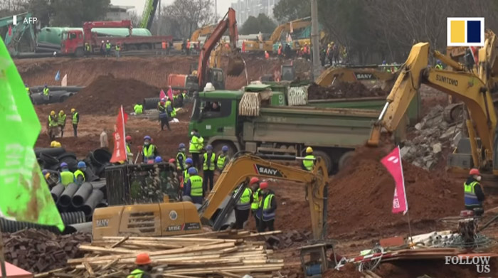 Hai bệnh viện ở Vũ Hán được xây gấp rút trong đại dịch coronavirus thế nào? - 1