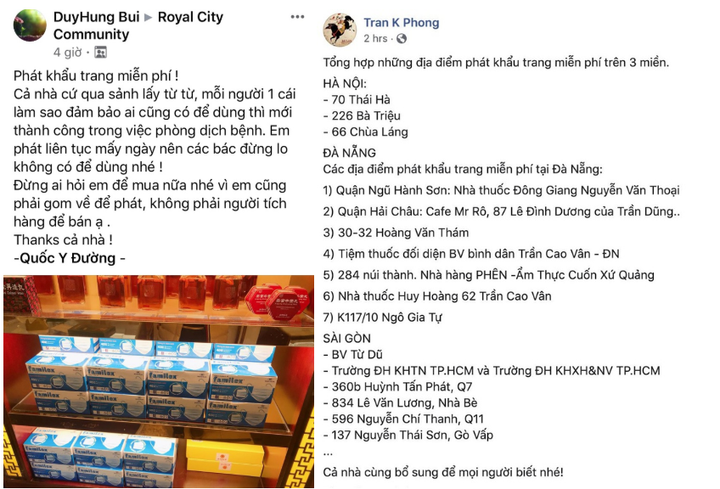Dân mạng chia sẻ địa điểm phát khẩu trang miễn phí giữa dịch corona - 2