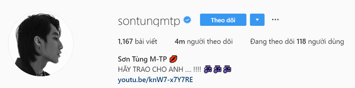 Sơn Tùng M-TP trở thành nghệ sĩ Việt đầu tiên đạt 4 triệu lượt theo dõi trên Instagram - 1