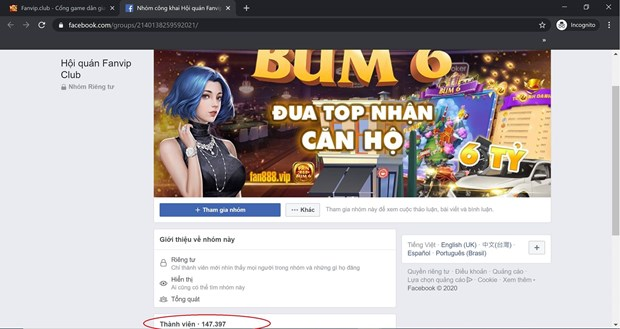 Xuất hiện trang đánh bạc Fan79.Vip ngang nhiên lập cả fanpage, group trên facebook - 5