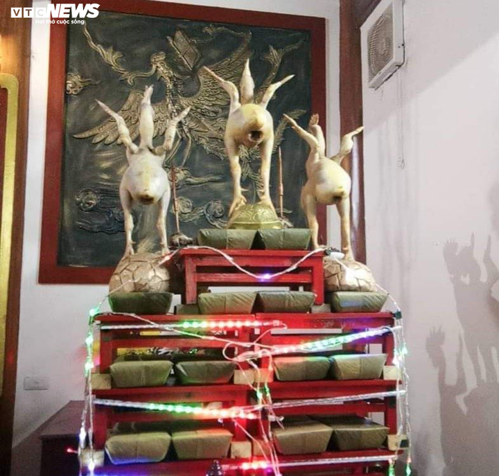 Độc đáo mâm cúng 'phi đội gà bay' trong ngày Rằm tháng Giêng ở Hà Tĩnh - 8