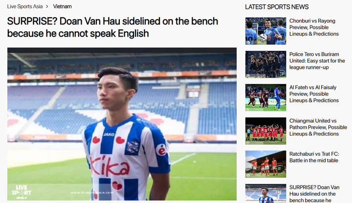 Báo châu Á: Không nói được tiếng Anh, Đoàn Văn Hậu phải dự bị ở Heerenveen - 1