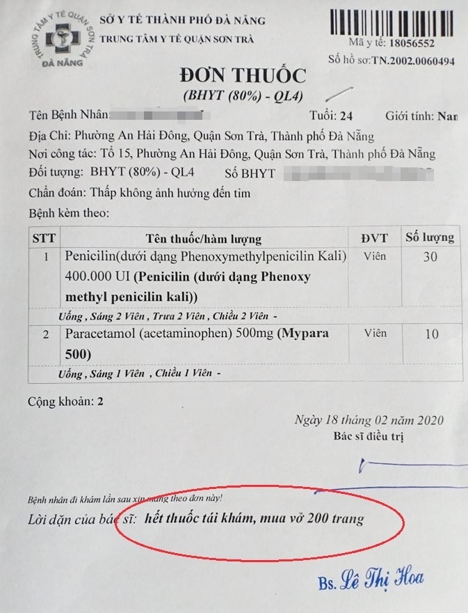 Bệnh nhân ngỡ ngàng với lời dặn 'mua vở 200 trang’ của bác sĩ trong đơn ...