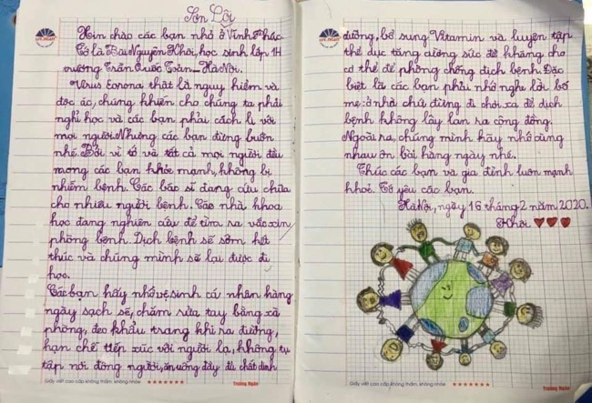 Xúc động bức thư học sinh vùng dịch Sơn Lôi cảm ơn các bạn nhỏ ở Hà Nội - 3