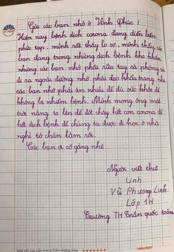 Xúc động bức thư học sinh vùng dịch Sơn Lôi cảm ơn các bạn nhỏ ở Hà Nội - 5