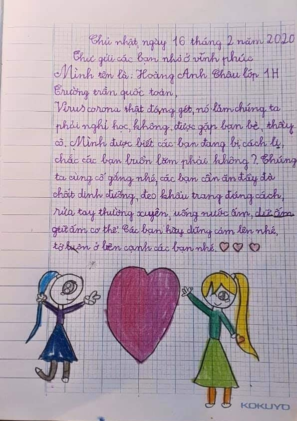 Xúc động bức thư học sinh vùng dịch Sơn Lôi cảm ơn các bạn nhỏ ở Hà Nội - 2