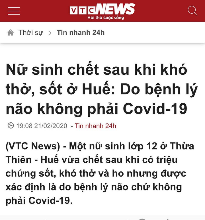 Kẻ xấu chế ảnh, bịa đặt tít Báo VTC News thành: 'Bệnh nhân nhiễm Virus Covid-19 không nặng lắm, nhưng chết là do nghe ngâm thơ' - 3