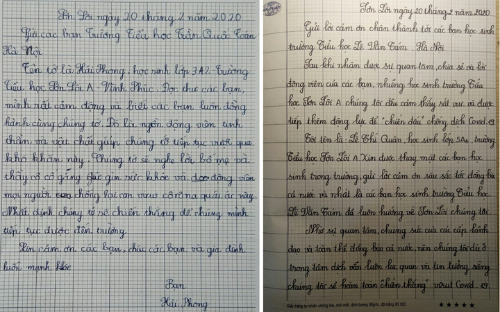 Xúc động bức thư học sinh vùng dịch Sơn Lôi cảm ơn các bạn nhỏ ở Hà Nội - 1