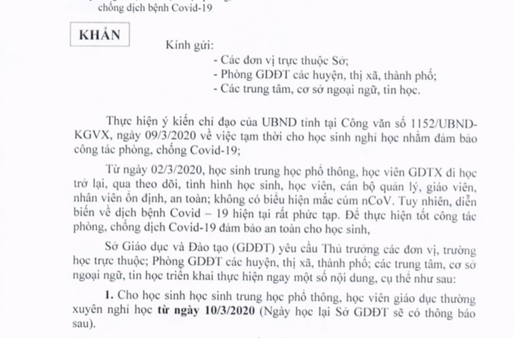 Một địa phương bất ngờ cho học sinh nghỉ sau 1 tuần học lại - 1