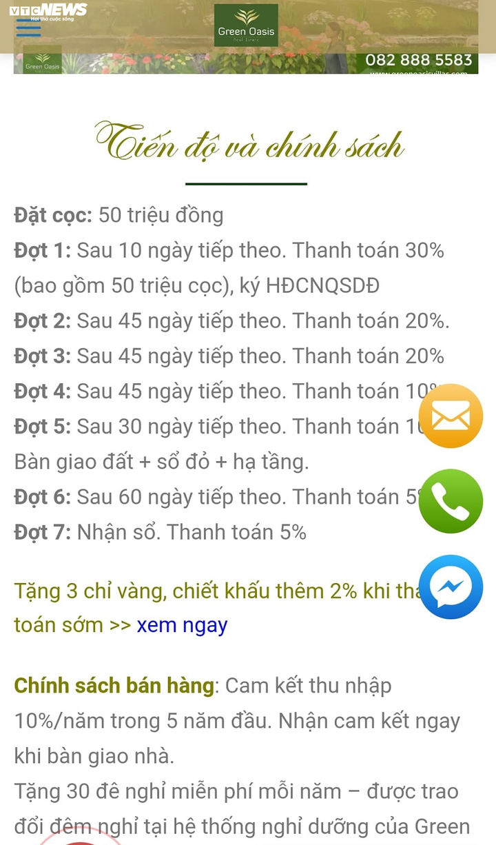 Bị 'tuýt còi', 'dự án tự phong' Green Oasis Villas vẫn ngang nhiên quảng cáo - 5