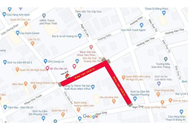 Phan Thiết cách ly 2 tuyến phố có 9 bệnh nhân Covid-19 cư trú - 1