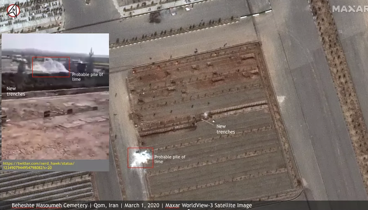 Ảnh vệ tinh hé lộ hố chôn bệnh nhân nhiễm Covid-19 ở Iran - 1