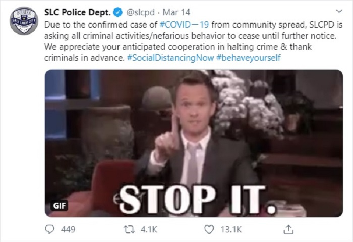 Cảnh sát Mỹ yêu cầu tội phạm nghỉ ngơi tránh dịch Covid-19 - 1