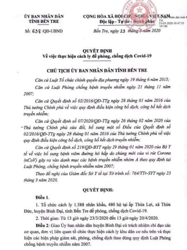 Bến Tre cách ly cả khu dân cư có 1.588 nhân khẩu - 1