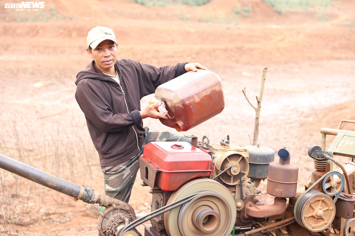 Ảnh: Hồ thủy lợi trơ đáy, nông dân Đắk Lắk còng lưng kéo ống nước về rẫy - 5