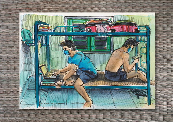 Loạt tranh nghệ thuật tái hiện cuộc sống cách ly của chàng du học sinh Anh - 8