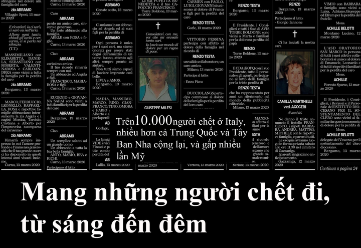 Không cầm nổi nước mắt khóc thương bi kịch Covid-19 khắp Italy - 1