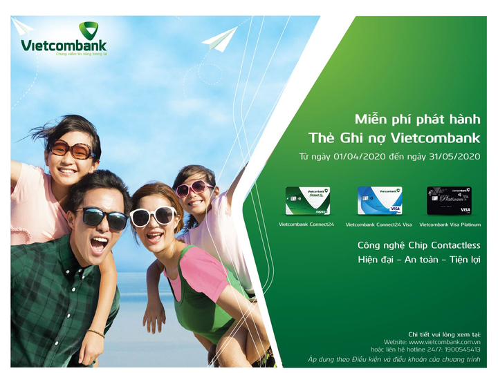 Vietcombank triển khai chương trình miễn phí phát hành thẻ ghi nợ năm 2020 - 2