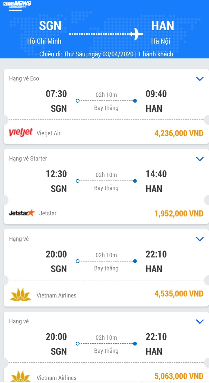 Chuyến bay bị hạn chế, giá vé lập tức tăng chóng mặt - 1