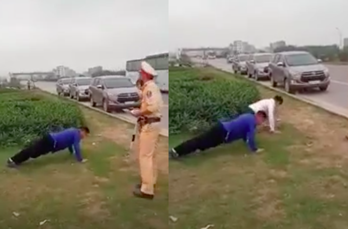 Theo bạn, CSGT để người vi phạm chống đẩy có đáng bị phạt? - 1