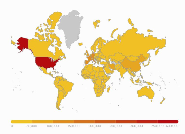 COVID-19: Số người chết tại Mỹ vượt Tây Ban Nha, đứng thứ hai thế giới - 1