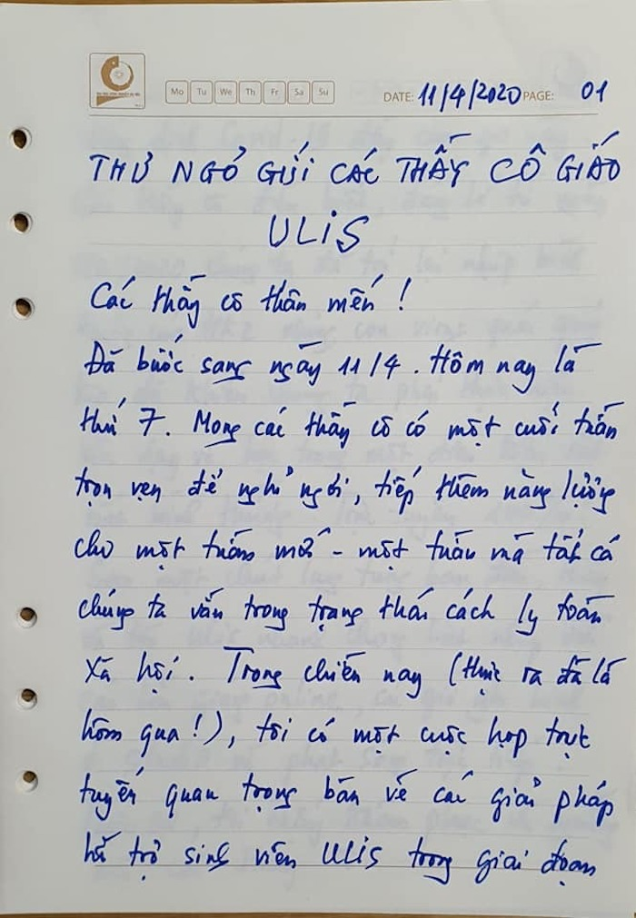 Viết thư tay 14 trang khi thấy trò uể oải học online, thầy hiệu trưởng gây sốt - 2