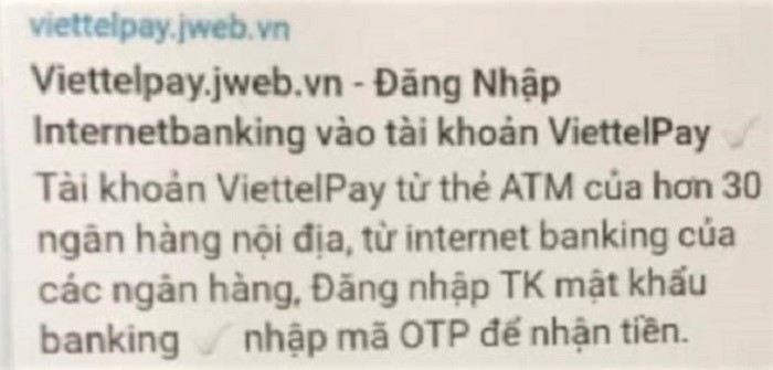 Cảnh báo web giả mạo ViettelPay lừa đoạt tiền người nhẹ dạ - 1