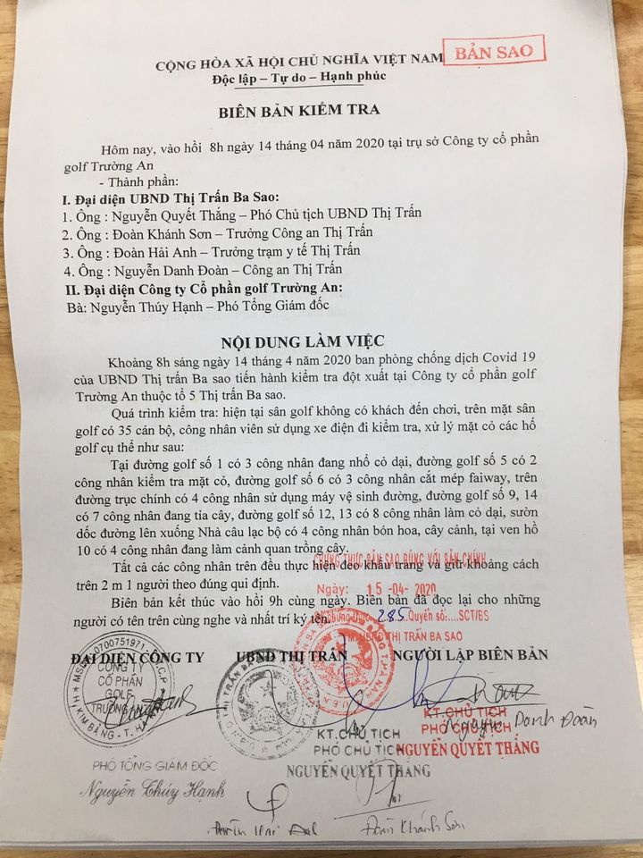 Bị tố cho khách chơi golf khi đang cách ly xã hội, giám đốc doanh nghiệp nói gì? - 2