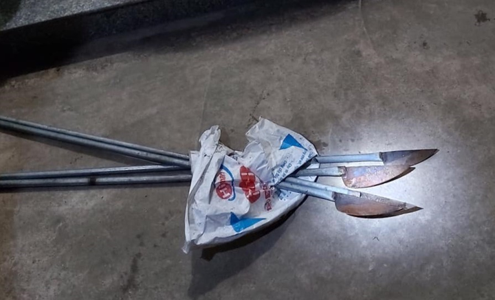 Khống chế 2 thanh niên xăm trổ mang dao 'phóng lợn' vượt chốt kiểm dịch ở Hà Nội - 1