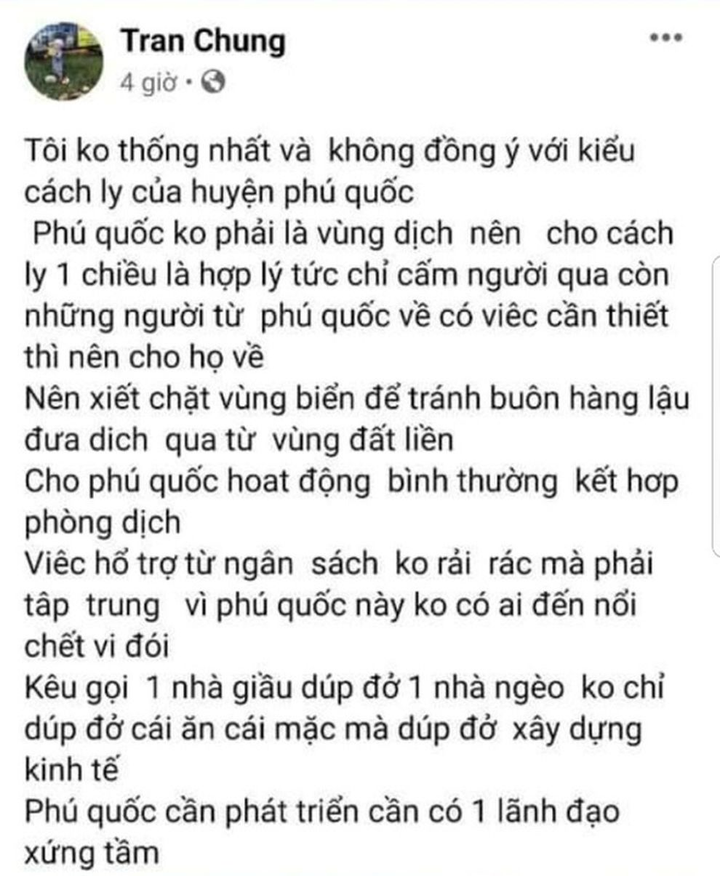Phản đối việc cách ly, một quân nhân ở Phú Quốc bị đình chỉ công tác - 1
