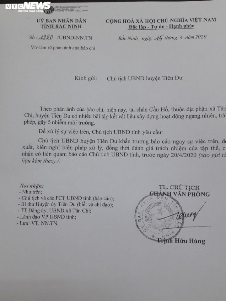 Bãi tập kết vật liệu trái phép lộng hành: UBND tỉnh Bắc Ninh vào cuộc xử lý - 1