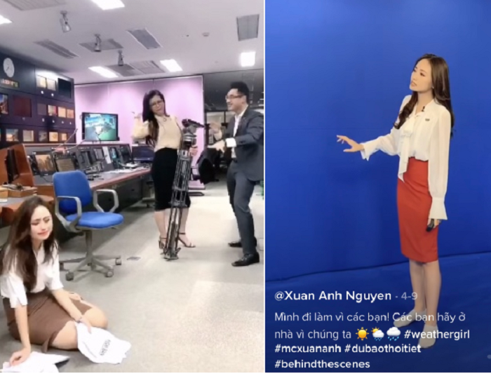 Hậu trường BTV đi tất, ghi hình 'Bản tin Thời tiết' trước phông xanh - 1