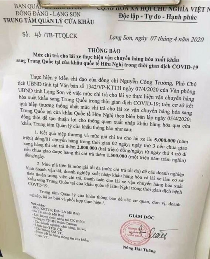Xử lý tài xế tự ý nâng giá vận chuyển nông sản qua biên giới ở Lạng Sơn - 2