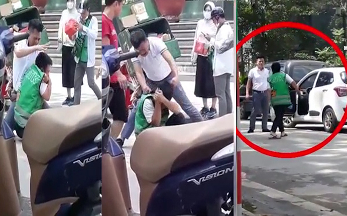 Sau va chạm, tài xế ô tô đấm đá túi bụi nhân viên giao hàng ở Hà Nội - 1