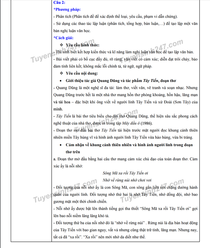 Gợi ý đáp án đề tham khảo môn Ngữ văn thi tốt nghiệp THPT - 4
