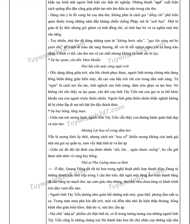 Gợi ý đáp án đề tham khảo môn Ngữ văn thi tốt nghiệp THPT - 7