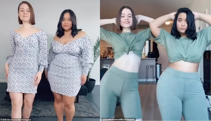 Hai cô nàng 'khác size' diện bikini nổi tiếng mạng xã hội - 1