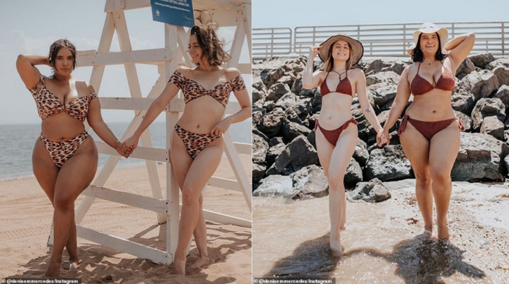 Hai cô nàng 'khác size' diện bikini nổi tiếng mạng xã hội - 4