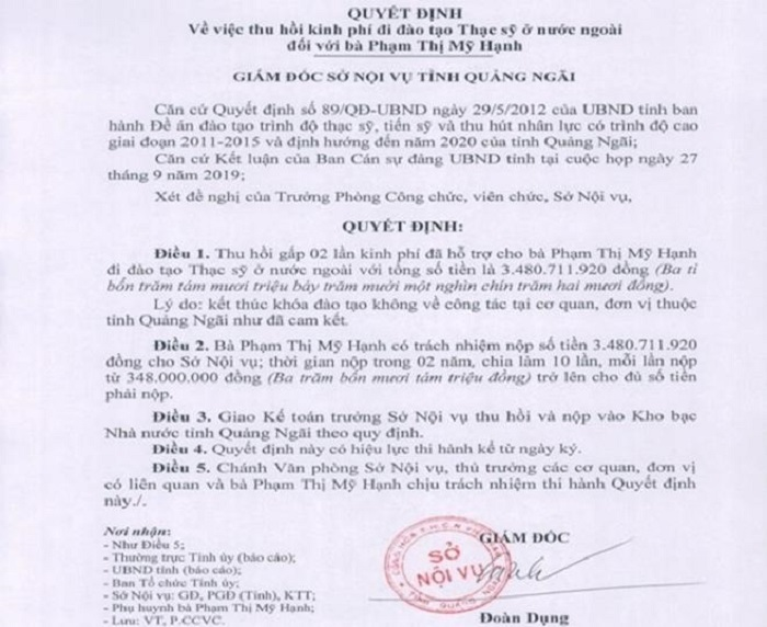 Du học bằng tiền ngân sách nhưng không về, con cán bộ bồi thường ‘nhỏ giọt’ - 1