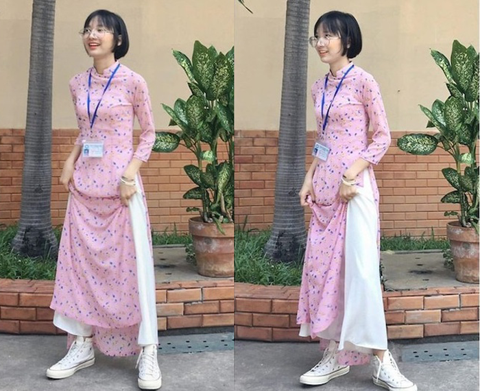 Nữ sinh thực tập gây 'bão' mạng sau bức ảnh tạo dáng với đôi giày thể thao - 1