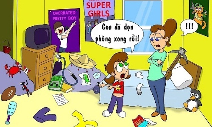 Phòng bừa bộn là do lực hút Trái đất - 1