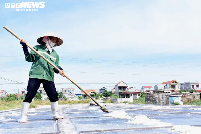 Ảnh: Nhọc nhằn nghề làm muối của diêm dân Thái Bình dưới nắng nóng 40 độ C - 9