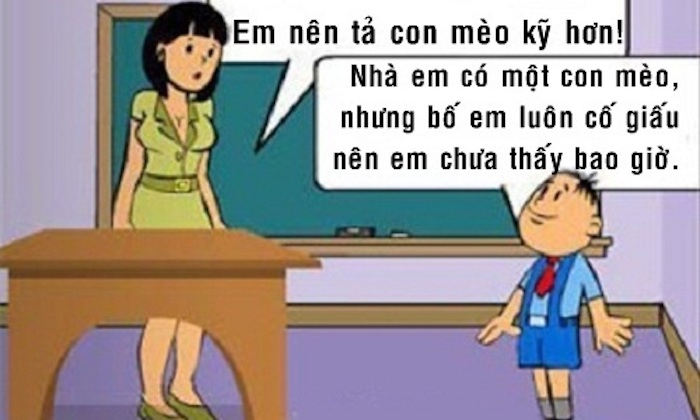 Tại bố mà không làm được bài văn tả có mèo - 1