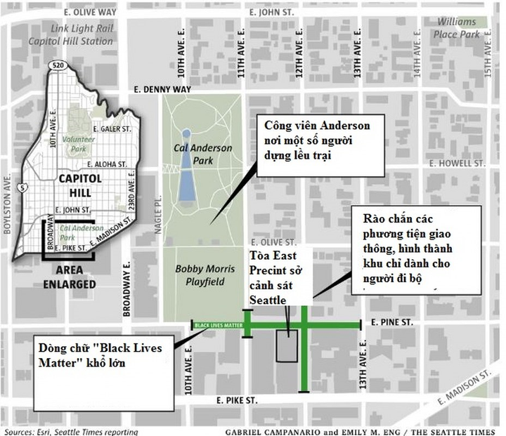 Ảnh, video: Cận cảnh người biểu tình lập 'khu tự trị' giữa lòng nước Mỹ - 1