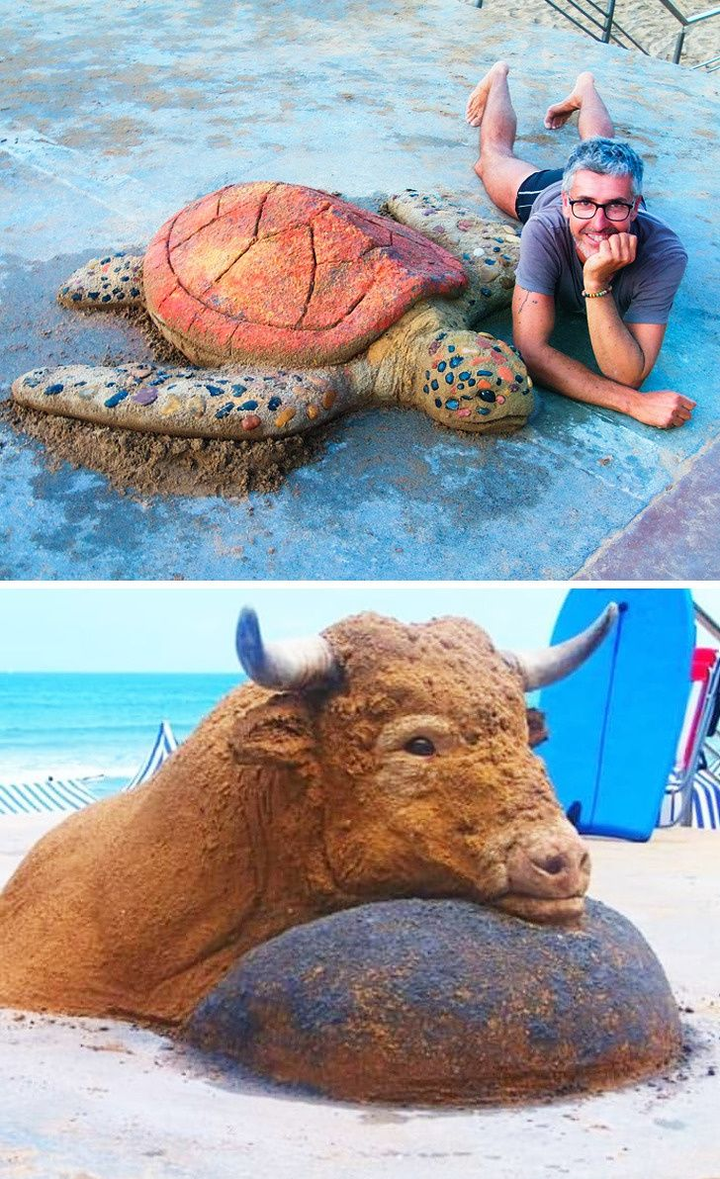 Khó tin những con vật khổng lồ sống động này lại chỉ là... cát - 8