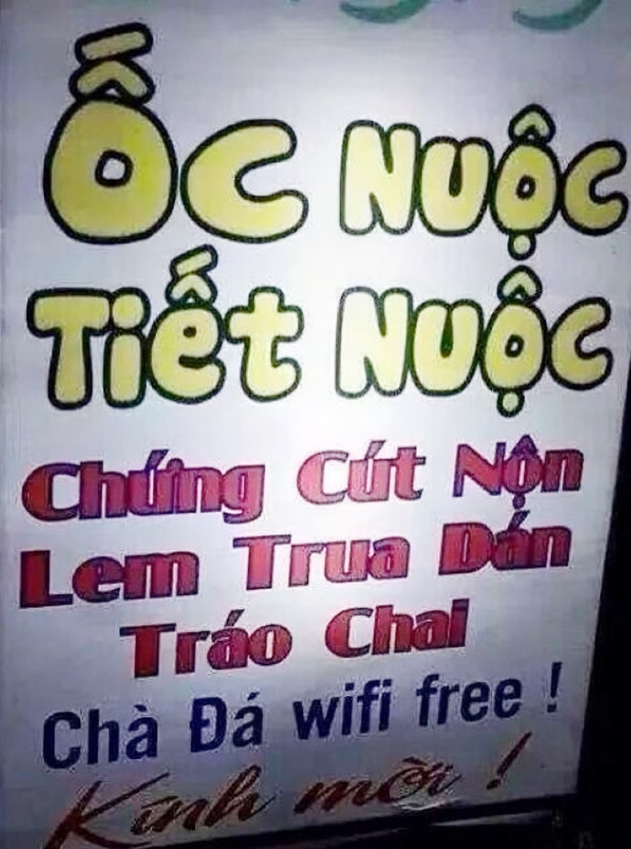 Biển Quảng Cáo Sai Chính Tả