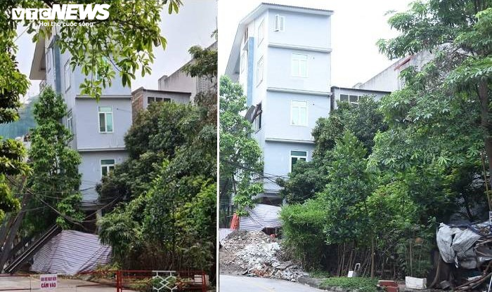 'Nắn' thẳng ngôi nhà 5 tầng nghiêng như sắp đổ ở Hải Phòng - 1