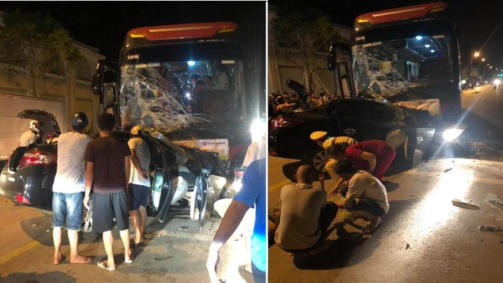 Ô tô con đối đầu xe khách ở Sầm Sơn, tài xế chết tại chỗ - 1